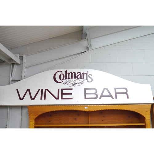 2329 - A Colman's wine bar sign, 244cm