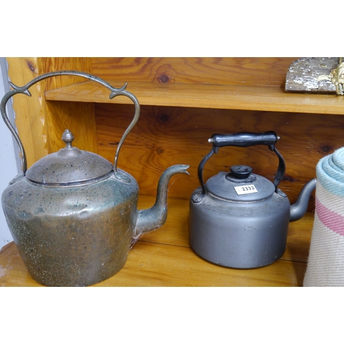 2332 - A 19th Century copper kettle and another     (E) £10-20