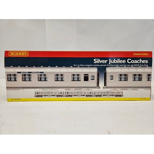 8569 - A Hornby 00 gauge Silver Jubilee Coach Pack, comprising two LNER 1st class composite coaches and one... 