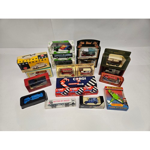 8191 - A group of boxed diecast vehicles including Lledo, Mobil, Matchbox, Vanguards etc