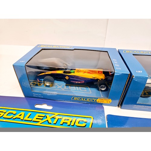 8385 - Three boxed Scalextric slot racing cars to include C3955 Williams FW40 Felipe Massa, C3960 Team F1 R... 