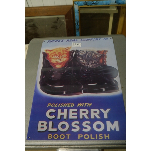 2321 - A tin sign Cherry Blossom boot polish