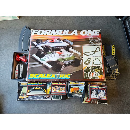 8389 - A boxed Scalextric Formula One world Championship slot racing set, together with additional Scalextr... 