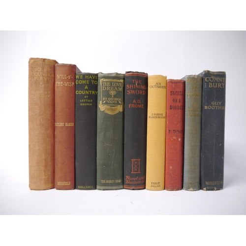 7167 - Nine assorted mainly pre-war novels, including Guy Boothby: 'Connie Burt', L, Ward Lock, [1903], 1st... 