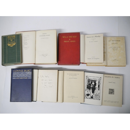 7167 - Nine assorted mainly pre-war novels, including Guy Boothby: 'Connie Burt', L, Ward Lock, [1903], 1st... 