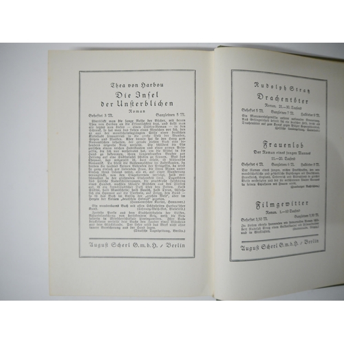 7193 - Thea von Harbou: 'Metropolis', Berlin, August Scherl, 1926, 1st edition, pp. [1-8] 9-273 [274] [275:... 