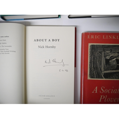 7206 - Modern novels, poetry etc, 12 assorted titles, some signed, including Nick Hornby: 'About a Boy', L,... 