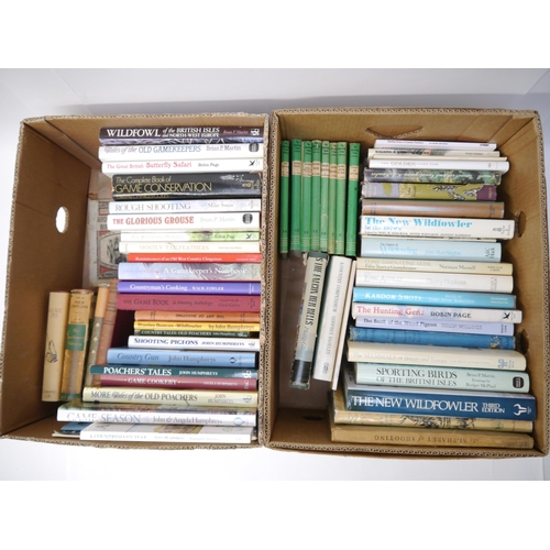 7277 - Two boxes of assorted books on wildfowling, shooting, hunting, gamekeeping, birds etc.

From the est... 