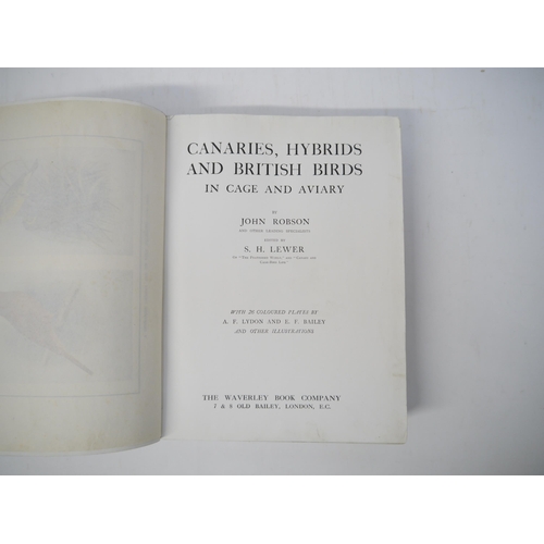 7284 - John Robson. 'Canaries, Hybrids and British Birds in Cage and Aviary'  Edited by S.H.Lewer. 26 colou... 