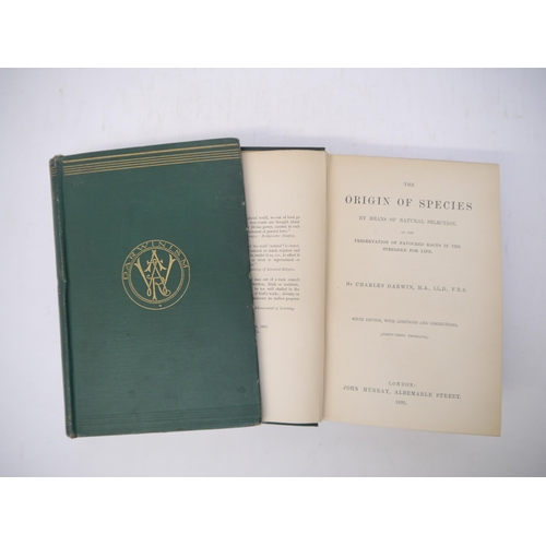 7296 - Charles Darwin: 'The Origin of Species', London, John Murray, 1892, 6th edition, with additions and ... 