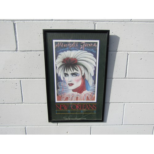 9443 - ANDREA MISTRETTA (XX) A framed and glazed 1986 Mardi Gras New Orleans limited edition poster, signed... 