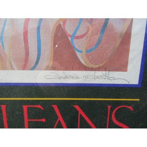 9443 - ANDREA MISTRETTA (XX) A framed and glazed 1986 Mardi Gras New Orleans limited edition poster, signed... 