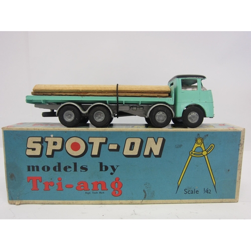 8096 - A Triang Spot-On 109/2P diecast model ERF 68G with Flat Float and Wooden Plank Load, turquoise cab w... 