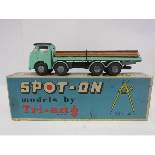 8096 - A Triang Spot-On 109/2P diecast model ERF 68G with Flat Float and Wooden Plank Load, turquoise cab w... 