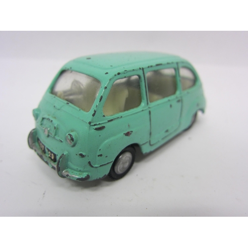 8121 - Six playworn Triang Spot-On diecast model cars to include 185 Fiat 500 in blue, 105 Austin Healey in... 