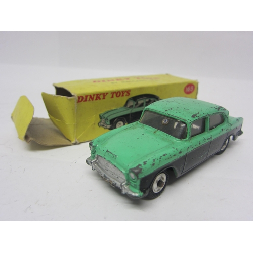 8206 - Four Dinky Toys playworn diecast cars to include 181 Volkswagen Beetle, 167 A.C. Aceca, 198 Rolls-Ro... 