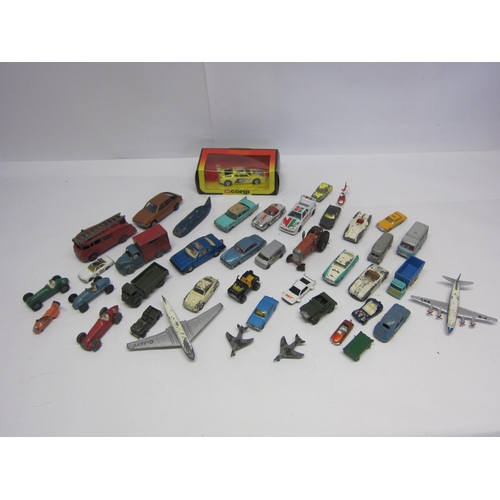 8174 - A collection of mixed playworn diecast vehicles including Dinky, Corgi, Crescent tractor, Arbur Prod... 