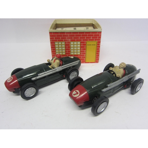 8393 - A boxed 1960s Triang Scalextric Model No.1 slot racing set, comprising two green tinplate number '7'... 