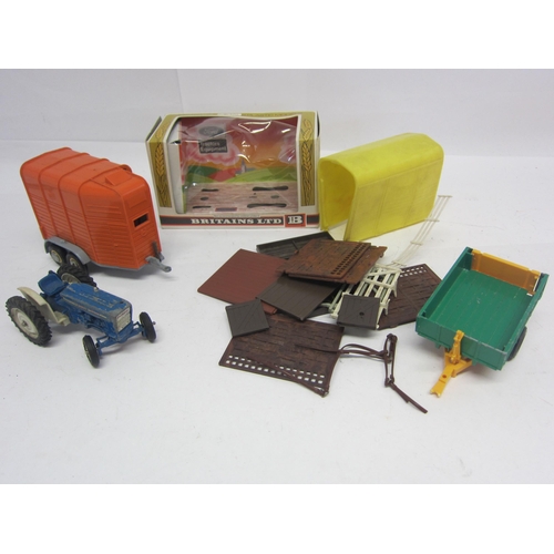 8200 - A Britains 9524 Ford 6600 empty window box, a heavily playworn Ford 5000 tractor, Beaufort Double Ho... 