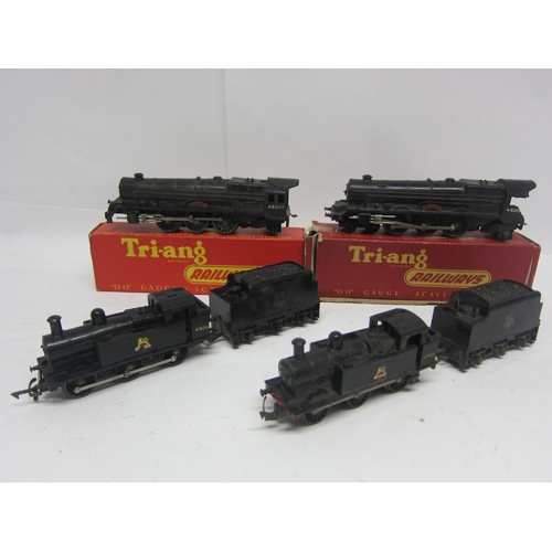 8512 - Two boxed playworn Triang 00 gauge R50 'Princess Elizabeth' locmotives and two unboxed Triang BR bla... 