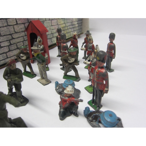 8371 - A painted wooden model fort and a collection of Britains, Herald, Lone Star and other plastic figure... 