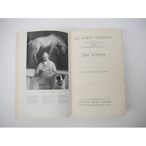 7093 - Sir Alfred Munnings: 'The Finish', London, Museum Press Limited, 1952, 1st edition, signed & inscrib... 