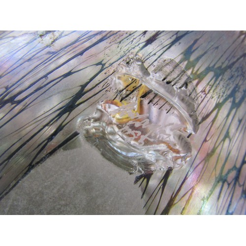 9141 - A Peter Layton Studio art glass shell form sculpture in iridescent glass. Signed to base and dated 1... 