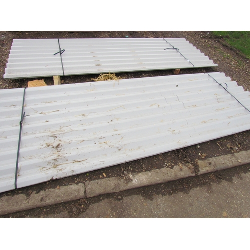 3289 - Ten 10' unused grey box profile roofing sheets