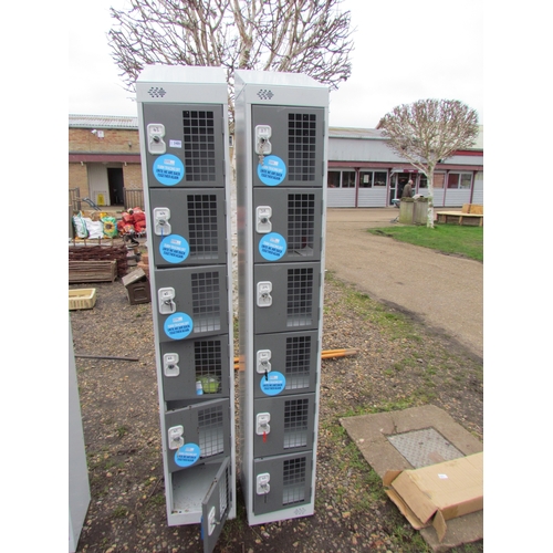 3481 - Two six-door metal lockers - missing some keys     (E) £10-20