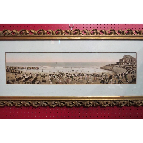 4046 - An early 20th Century panoramic photograph of beach scene, together with another thought to be of An... 