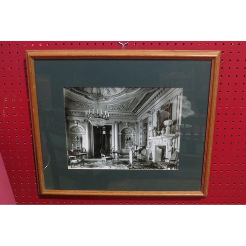 4063 - A black and white image depicting an interior scene from Oakley Park, Hoxne, Suffolk, P. and D. Coln... 