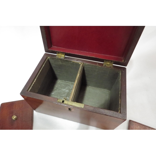 4081 - A 19th Century mahogany tea caddy with original liners, no key