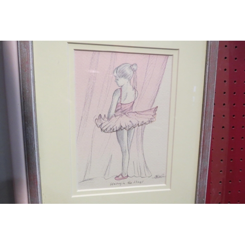 4093 - Two Steve O’Connell ballerina prints “Waiting in the Wings