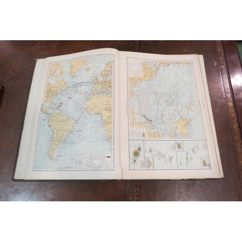 4110 - A Victorian scrap album with various contents, together with a Times Atlas, 1896 (2)