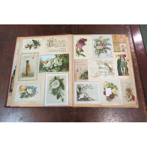 4110 - A Victorian scrap album with various contents, together with a Times Atlas, 1896 (2)