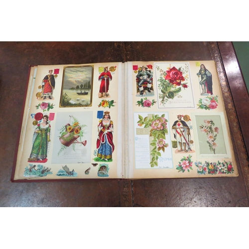 4110 - A Victorian scrap album with various contents, together with a Times Atlas, 1896 (2)