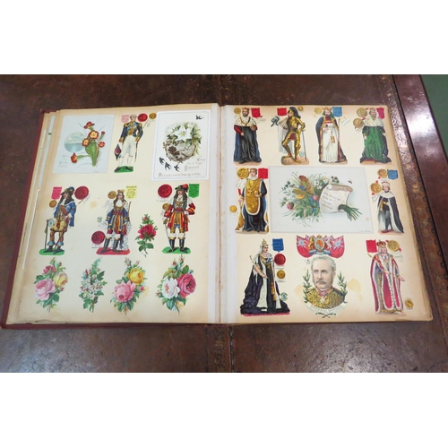 4110 - A Victorian scrap album with various contents, together with a Times Atlas, 1896 (2)