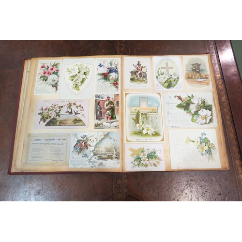 4110 - A Victorian scrap album with various contents, together with a Times Atlas, 1896 (2)