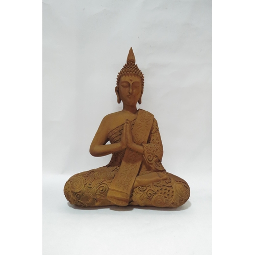 4123 - A rust finish seated buddha, 40cm tall  (C)