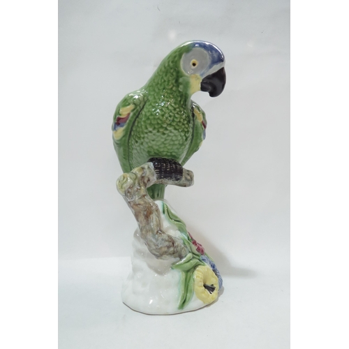 4129 - A Portuguese Bordallo Pinheiro majolica style parrot, 28cm tall