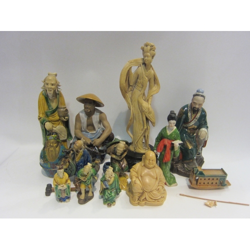 4442 - A selection of Oriental figures including a Buddha