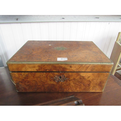 2125 - A 19th Century figured and burr walnut writing box a/f