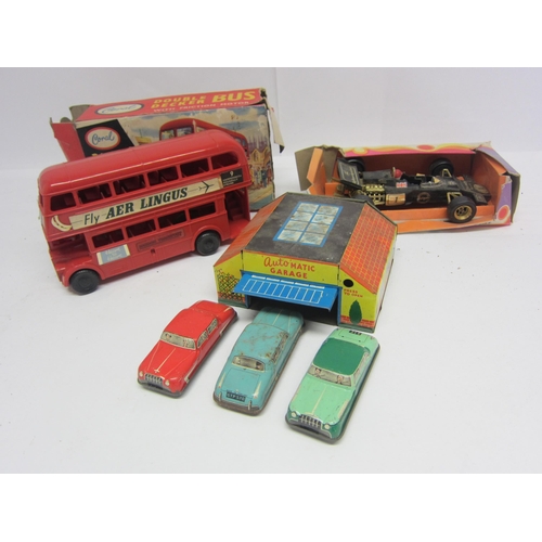 8340 - A boxed Coral Double Decker Bus with Friction Motor, Zylmex The Competitors F1 car and an unboxed En... 