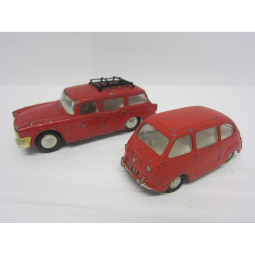 8122 - Two unboxed playworn Triang Spot-On diecast cars to include Fiat 'Multipla' and Humber Super Snipe E... 