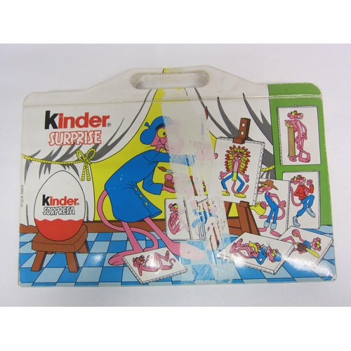 8014 - A set of 1989 Kinder Surprise Pink Panther figures in original carry case (one figure missing hand, ... 