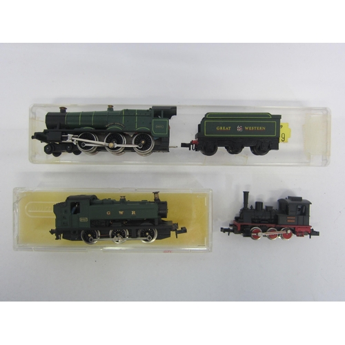 8510 - Two N gauge model railway Great Western  locomotives in associated perspex cases, to include Graham ... 