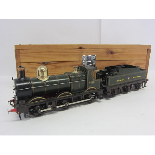 8572 - A David Andrews brass kit built 0 gauge Great Western 0-6-0 locomotive and six-wheeled tender, finis... 