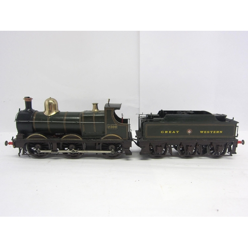 8572 - A David Andrews brass kit built 0 gauge Great Western 0-6-0 locomotive and six-wheeled tender, finis... 