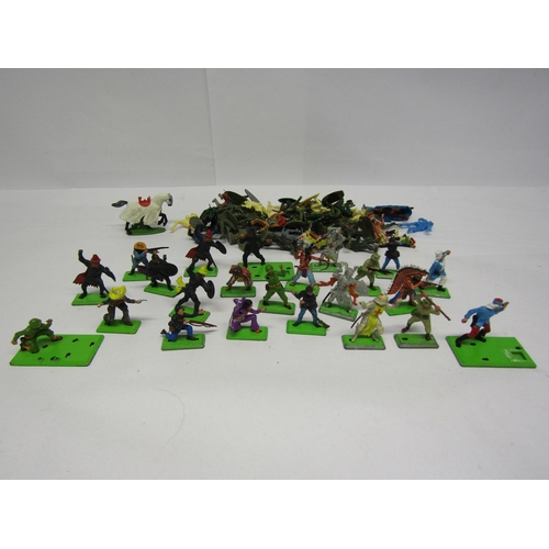 8375 - Twenty-three playworn Britains Deetail plastic figures including Foreign Legion, cowboys and Native ... 