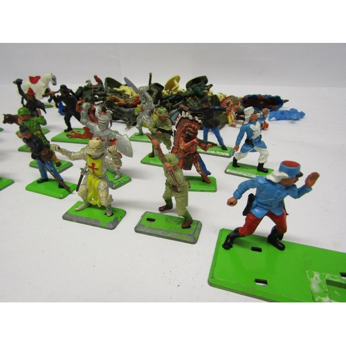 8375 - Twenty-three playworn Britains Deetail plastic figures including Foreign Legion, cowboys and Native ... 